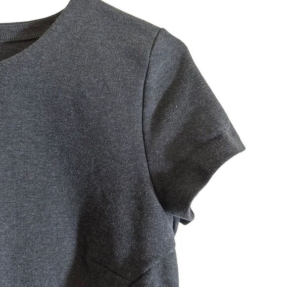 J. CREW Heathered Gray Short Sleeve Structured Peplum Top -  Size Small - Picture 6 of 9